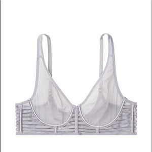 Unlined Mesh Full-coverage Plunge Bra